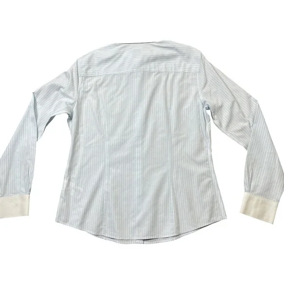 Brooks Brothers 10 Blue Stripe Button Up Long Sleeve 100% Cotton - Picture 5 of 5